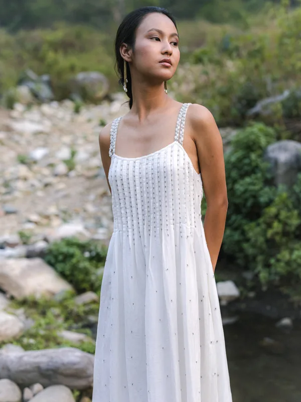 Organic Cotton Stone White dress