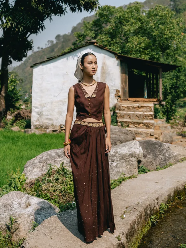 Brown Wrap Skirt