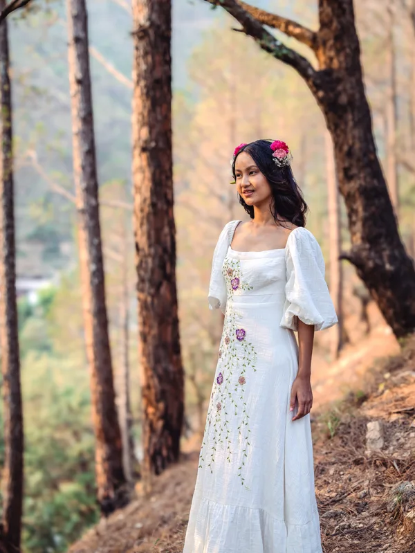 wildflowers Design White Dress