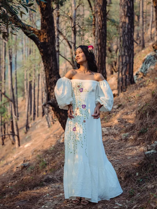 wildflowers Design White Dress