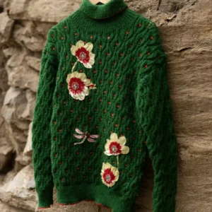 Forest Fern Handcrafted Sweater