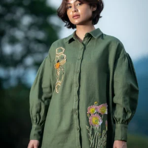 Green Hemp Bloombee Shirt