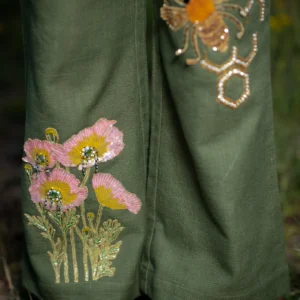 Hand Embroidered Hemp Pants