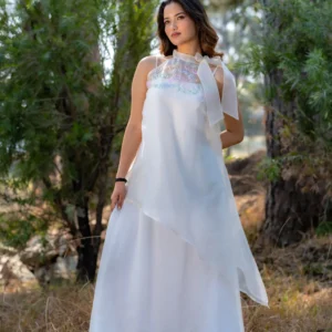 Ivory Blossom Tie Dress